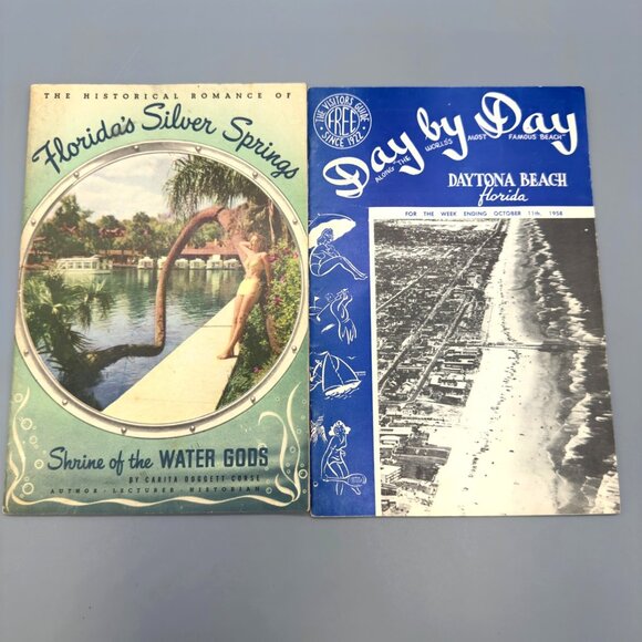 Other - Vintage Florida Silver Springs Daytona Beach Tourist Booklets 1958 Travel Guides